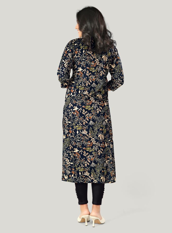 Navy Blossom Kurti