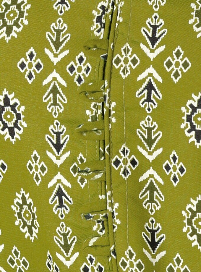 Olive Green Printed Straight-Cut Kurti
