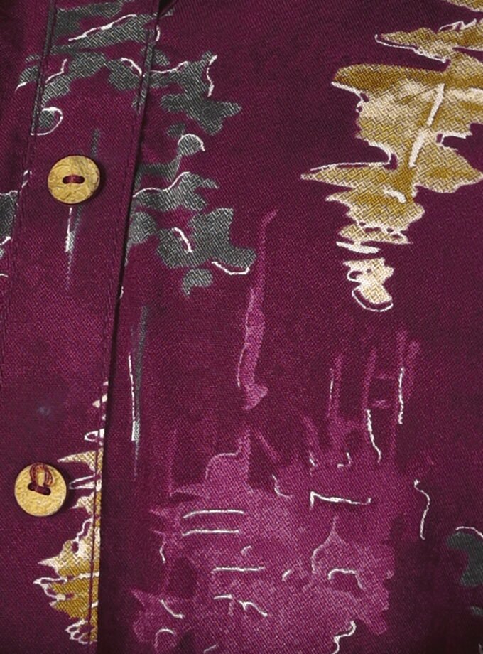 Maroon & Mustard Ethnic Print Cotton Kurti