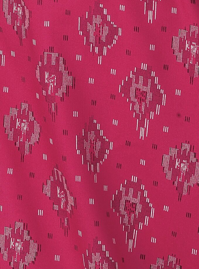 Pink Printed Straight-Cut Kurti